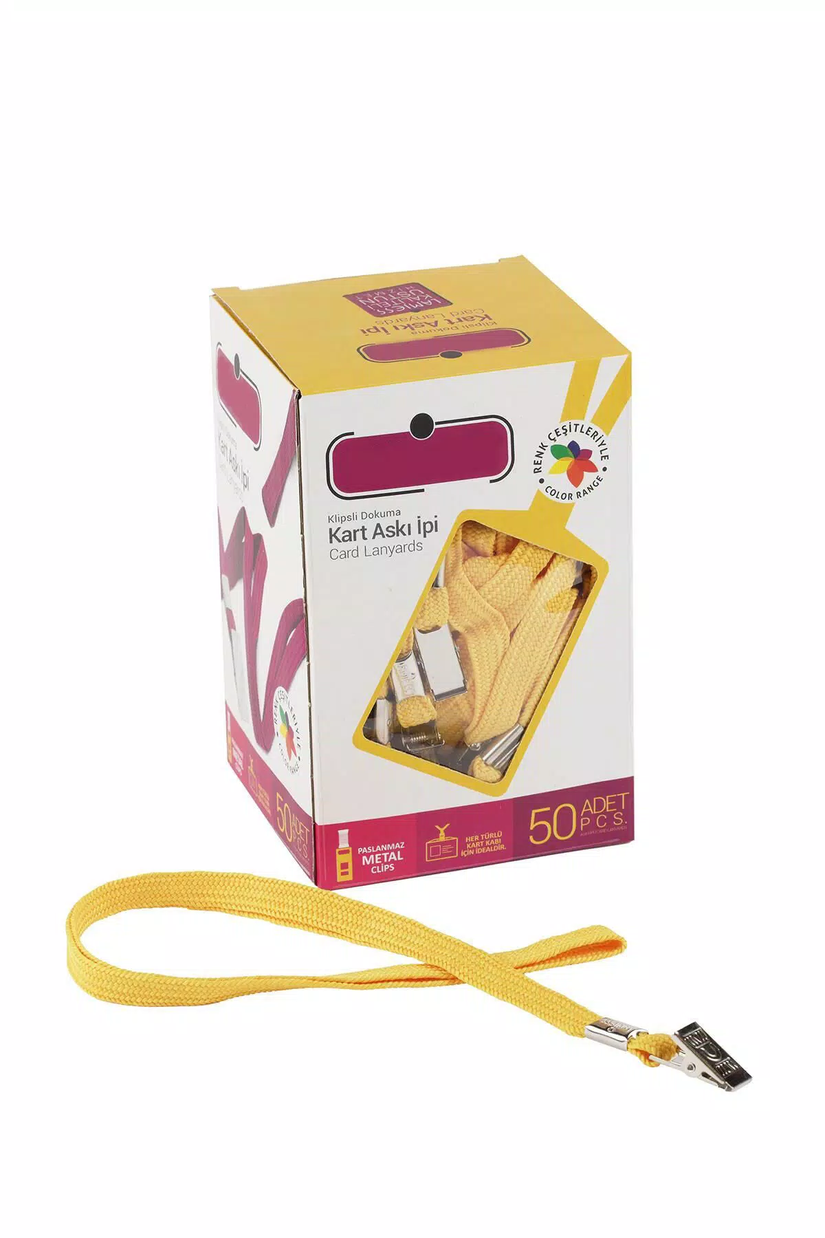 Baskısız%20Standart%20Yaka%20İpi%2050’li%20Paket%20Sarı%20Renk
