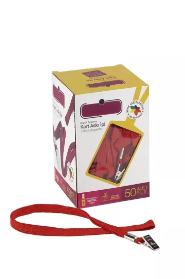 Baskısız Standart Yaka İpi 50’li Paket Kırmızı