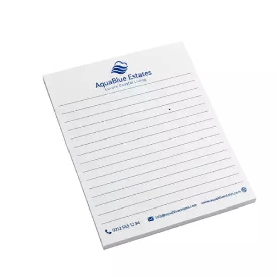 Ekonomik Bloknot 13,5X19,5cm 50 Sayfa 70 Gr 1.Hamur üstten tutkallı - TEK RENK