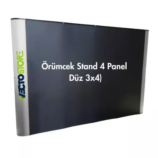 Örümcek Stand 4 Panel Düz (3x4) ﻿Baskı ve Tasarım Dahil 