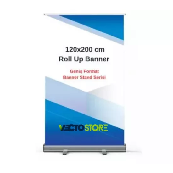 Roll Up Banner 120x200 cm (Geniş Format Serisi) Baskı ve Tasarım Dahil 