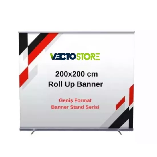 Roll Up Banner 200x200 cm Geniş Format Serisi Baskı ve Tasarım Dahil 